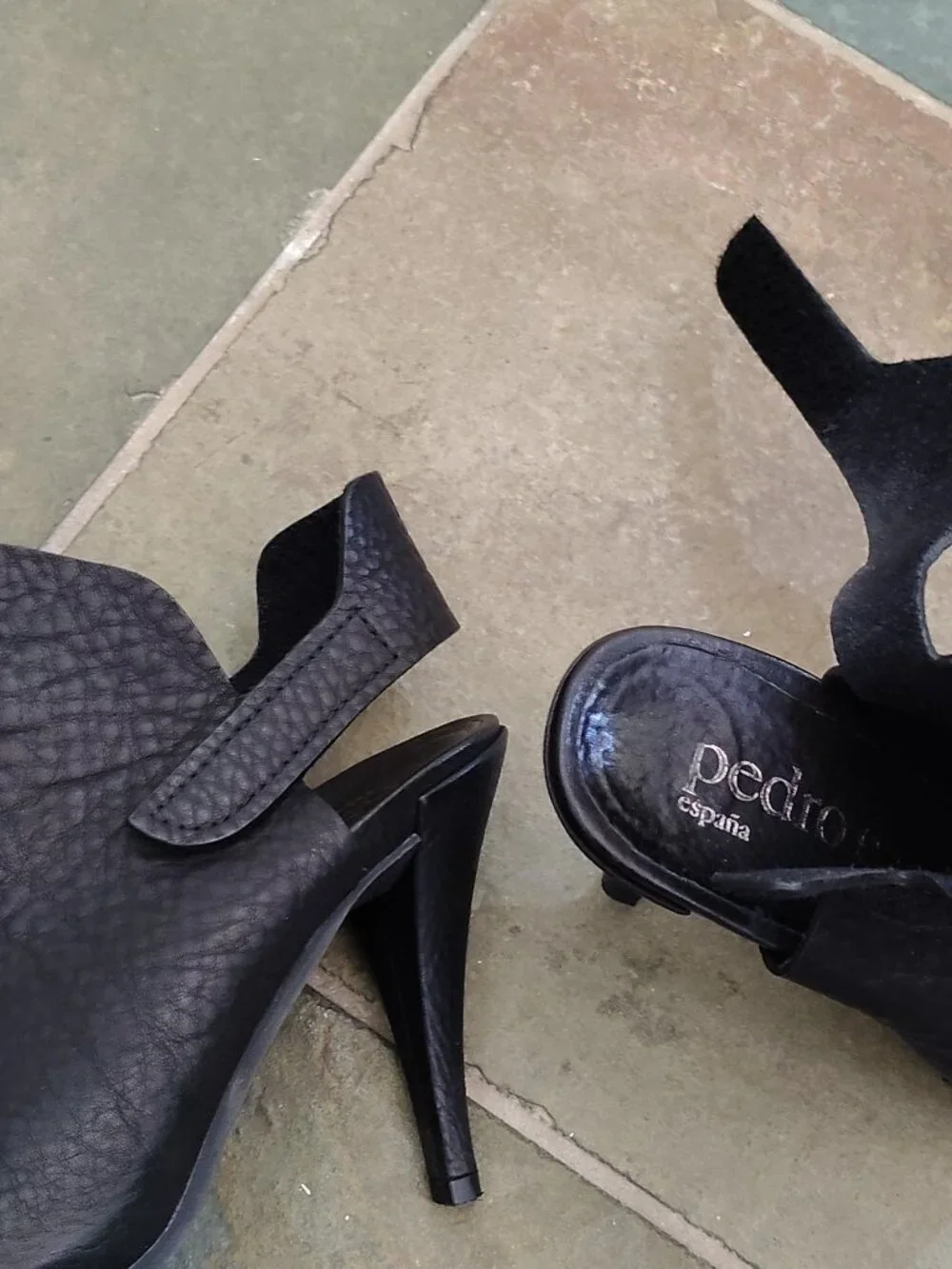 Pedro Garcia Black Leather Slingback Heels